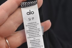 Alo Shirt Mens Small Black Solid Tagless Tri Blend Jersey Crewneck T-Shirt Tee