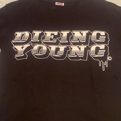 Vintage size small Dieing Young Men’s T shirt Black with White letter print