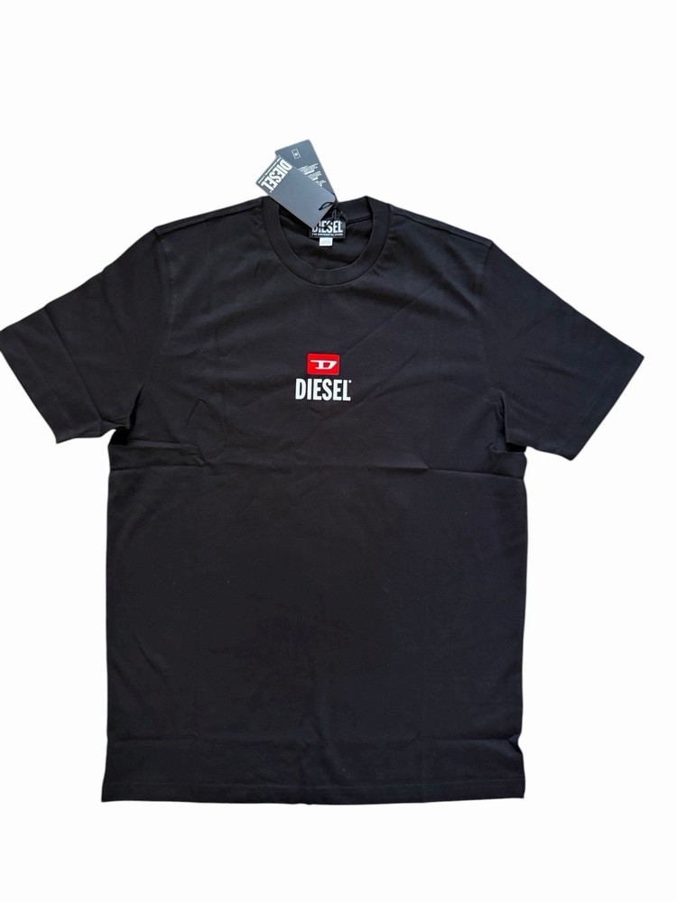 Diesel T-Just Small New D Logo Maglietta T-Shirt NWT $80 Black Size L