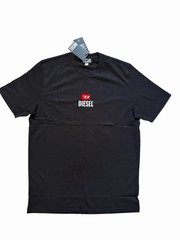 Diesel T-Just Small New D Logo Maglietta T-Shirt NWT $80 Black Size L