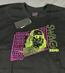 Swag Golf Tee T-Shirt Franklin Lockup Graphic Print Medium Black 100% Cotton $98