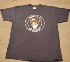 Classic Where’s Waldo T Shirt XL Black Short Sleeve Crew Neck 100% Cotton