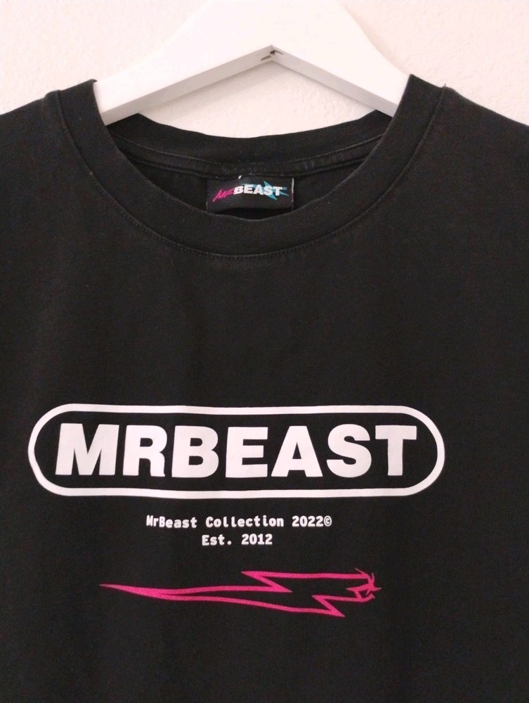 Mr. Beast Size Large Black Tee Shirt Graphic Print “2022 Collection”