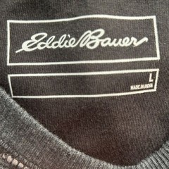 Eddie Bauer Waffle Knit Thermal Shirt Black Large Striped Undershirt Baselayer