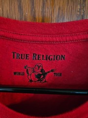 True Religion Red Contrast Paneled T-shirt