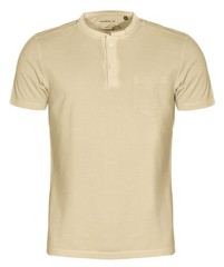Marvelis Men’s Polo Shirt Modern Fit Stand Collar Solid Beige