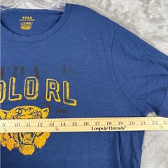 Polo Ralph Lauren Mens Blue Tiger Graphic T-Shirt Custom Slim Fit Large L