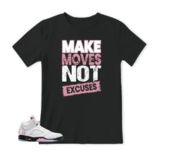 Sneaker Tees Shirt To Match Retro 5 Soft Pink AJ5 ,BLACK/WHITE