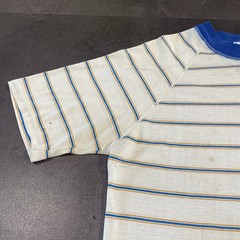 Vintage 60s 70s Montgomery Ward Striped T Shirt XL Distressed Worn Faded Surf