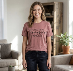 Bella+Canvas Heather CVC Smooth As Tennessee Whiskey Graphic Tee Pink L