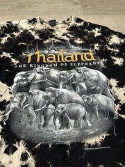 JoliGolf Thailand Elephant Graphic T Shirt Tie Dye Black Mens L Cotton