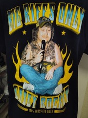 CASEY ROCKET T SHIRT M BLACK BIG RIFFS ONLY GRASS FED RIFFS FLAMES