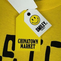 Chinatown Market T-Shirt Smiley Original Size Medium Yellow Fireball Crew Neck