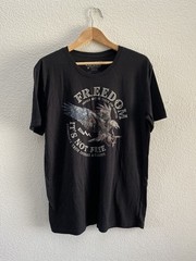 John Galt Freedom It’s Not Free USA Flag Eagle Black T-Shirt Men’s Large