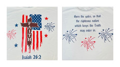 Patriotic FAITH Double-Sided 2XL 100% White Polyester T-Shirt