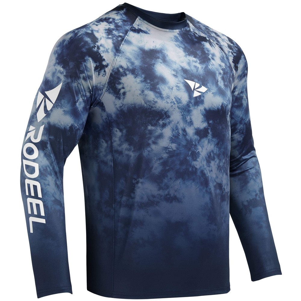 Rodeel Mens Loose-Fit Fishing T-Shirt Vented River Medium, D1. Navy Blue