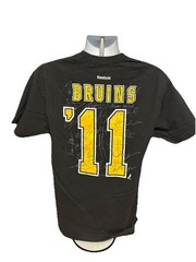 Boston Bruins 2011 Stanley Cup Champs Reebok Shirt Men Large Facsimile Autos