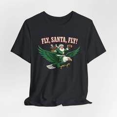 Fly Santa Fly Christmas T-Shirt, Santa Football, Holiday Sports Shirt