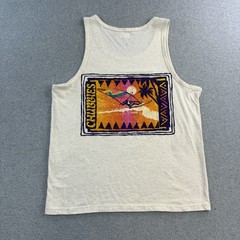 Chubbies Tank Top Shirt Mens Small Beige Surf Graphic Sleeveless Windsurf Retro