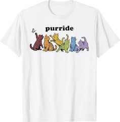 Purride Rainbow Cats LGBTQ Pride Colorful Kittens Butterfly T-Shirt