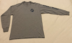 MV Sport Great Wolf Lodge Navy Blue Paw Print Gray Long Sleeve Shirt Size L