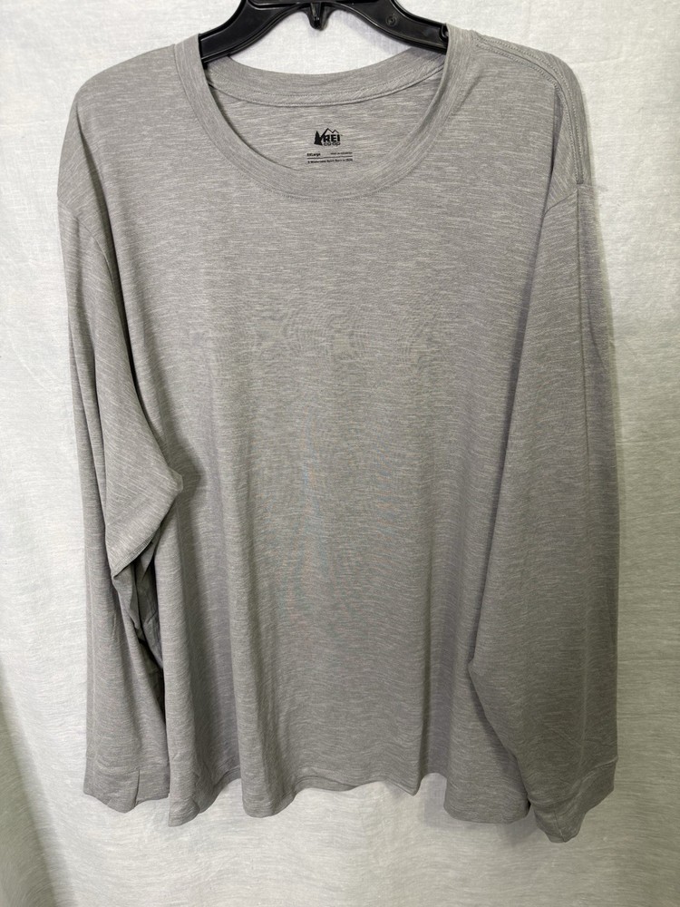 REI Co-Op Men’s NWT Gray Active Layering Tee Long Sleeve Crew Neck Size XXXL