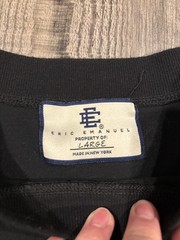 Eric Emanuel Split Black Tee L grey and white