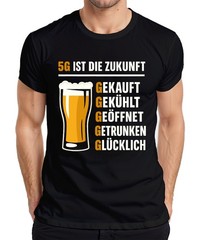 5G Is The Future Bought Chilled Drunk Beer Beer Glass Pub Men’s T-Shirt