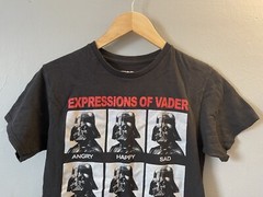 Star Wars Unisex Adult Expressions of Vader 100% Cotton Short Sleeve Shirt Blk S