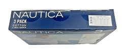 New NAUTICA Small 34-36 Men’s 3-Pack White V-Neck Cotton T-Shirts w/Logo