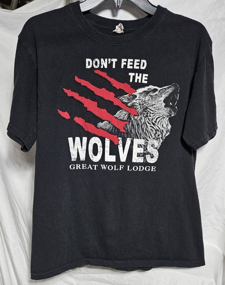 Wolf 3 D Graphic Texture T-Shirt Black Cotton Great Wolf Lodge Anvil Vintage?