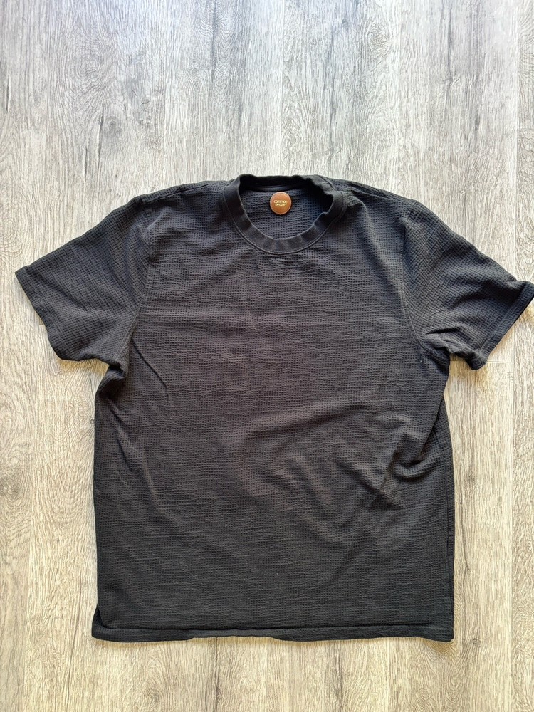 Common People Textured Waffle Shirt Mens XL Black Short Sleeve T Shirt