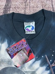 NWT VTG 1997 Liquid Blue Star Wars Millennium Falcon Space Battle T-Shirt Size L