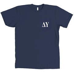 Delta Upsilon Bella + Canvas POCKET Navy T Shirt Fraternity Tee Letters NEW