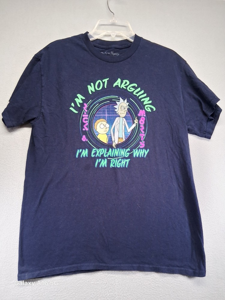 Rick & Morty Adult Swim I’m Not Arguing Black T-Shirt Size M I’m Not Arguing