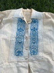 True Vintage Mexico Hand embroidered Mexican peso shirt 1940-1970