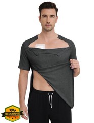 Mens Chemo Port Shirt Dual Hidden Zippers Adaptive Clothing