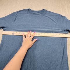 Vuori Strato Tech Tee Shirt Men Large Blue Performance Stretch Athleisure Soft