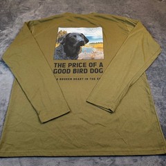 Dabbling Duck Co Bird Dog Graphic T Shirt Mens 2XXL Green Long Sleeve Pocket