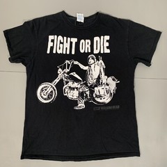 Fight or Die Black T-Shirt Walking Dead Daryl Dixon Delta Pro Weight Mens M