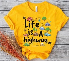 Disney Pixar Cars McQueen Matter Life is a Highway Unisex Adult Kid Tee 82148