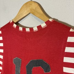 True Vintage 50s/60s Cotton Motorcycle flock Sportex Red / Striped Lido Rare Tee