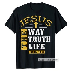 The Way Truth Life Jesus T-Shirt Religious Bible Verse John 14:6 Biblical Gospel