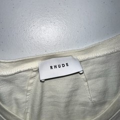 Rhude Vertical Logo Pocket T Shirt FW19 Off White Size XL Made In USA