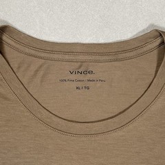 New Vince Essential Pima Cotton Crew Neck T-Shirt Sz XL Men’s Tan Brown NWT