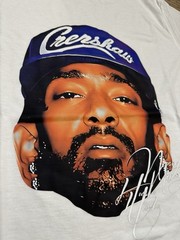 RARE- NEW Men’s L, Unbranded Heat Pressed Nipsey Hussle Face Crenshaw T-Shirt