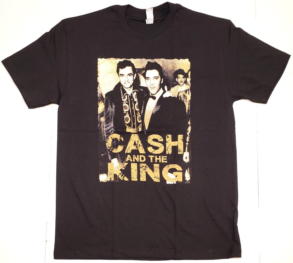 Cash And The King T-shirt JOHNNY CASH ELVIS PRESLEY Tee 100% Cotton Men’s New