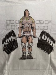NEW POWER LIFTING : “DTG” PRINT On 100% COTTON WHITE T-SHIRT 2XX