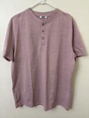 COOFANDY Men’s Henley Summer SS T-Shirt in Pink/Dusty Rose Size L *New w/ Tags*