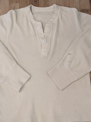 Vintage 50s Military Henley Shirt M Wool Thermal Winter Workwear Uniform USA